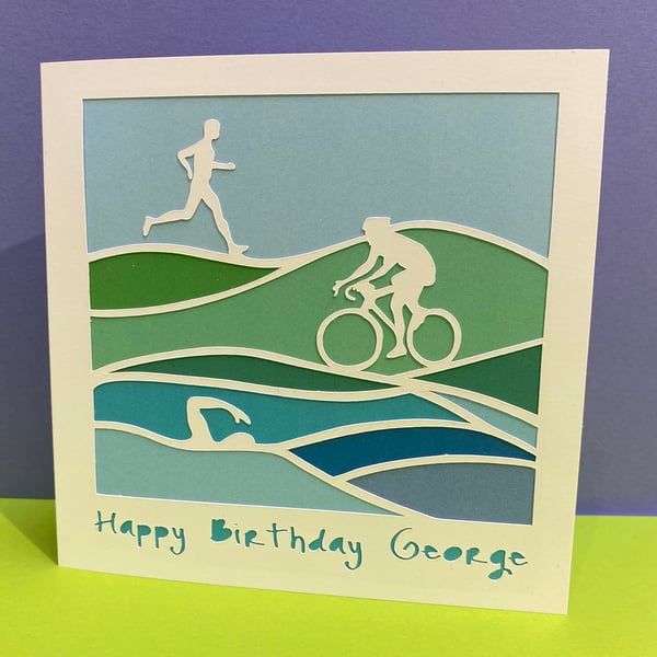 Triathlon Card - Birthday Card