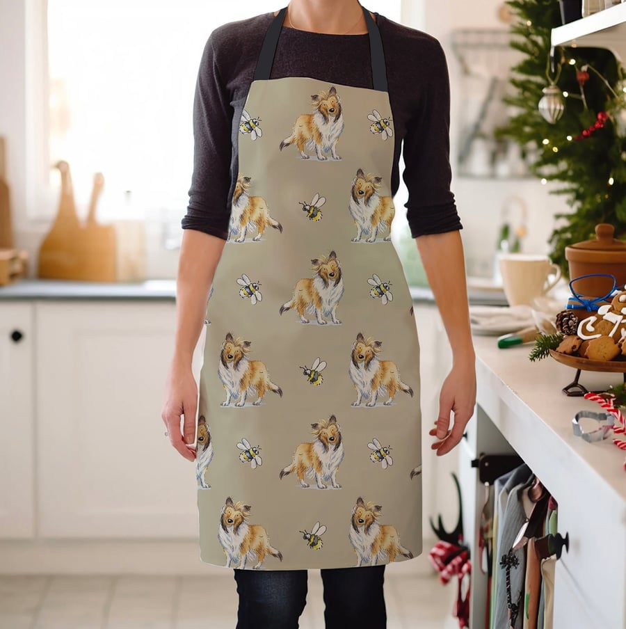 Rough Collie and Bee Apron