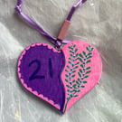 21st birthday heart 