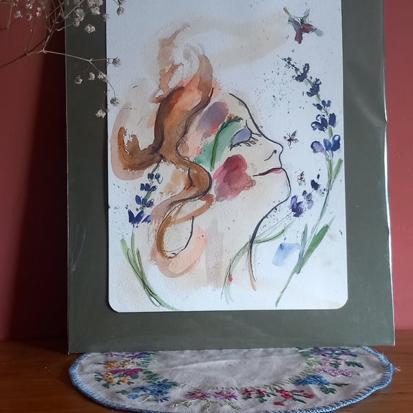 Original nature girl painting 