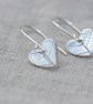Silver Heart Earrings with Leaf Pattern - Image 7