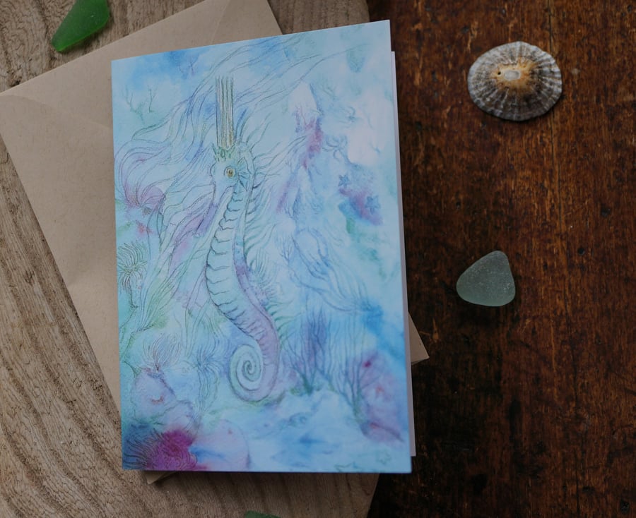 Seahorse Blank Card