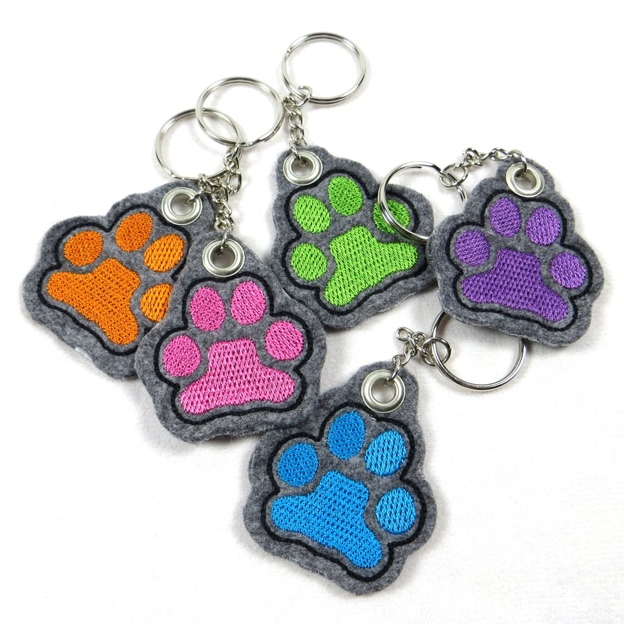 Paw Print Keyring Charm