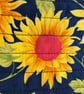 Sunflower Print Quilted Fabric Book Sleeve - Hardback Size  - Image 3