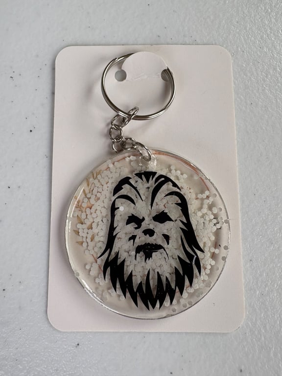 Space Warrior Inspired Glitter Keyring 5cm Resin Acrylic Keychain Sci-Fi Gift