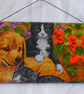 Decoupage dog and cats wall decoration