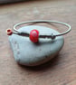 Upcycled and Re-Purposed Red Guitar String Bangle - Image 3