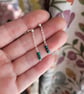 Chrysocolla Bead and Recycled Sterling Silver Drop Earrings - Image 4