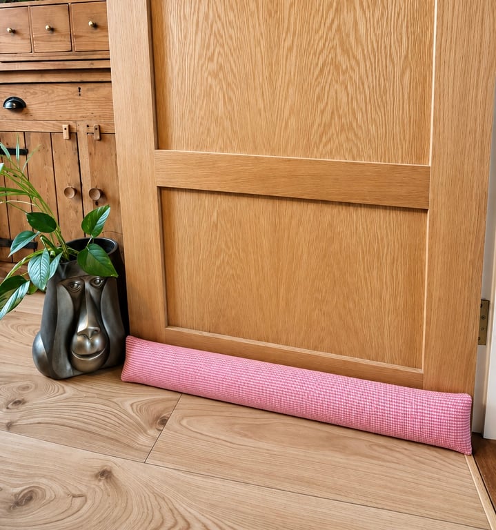 Handmade Pink Draught Excluder Removable Washable Cover Sand & Hollow Fibre