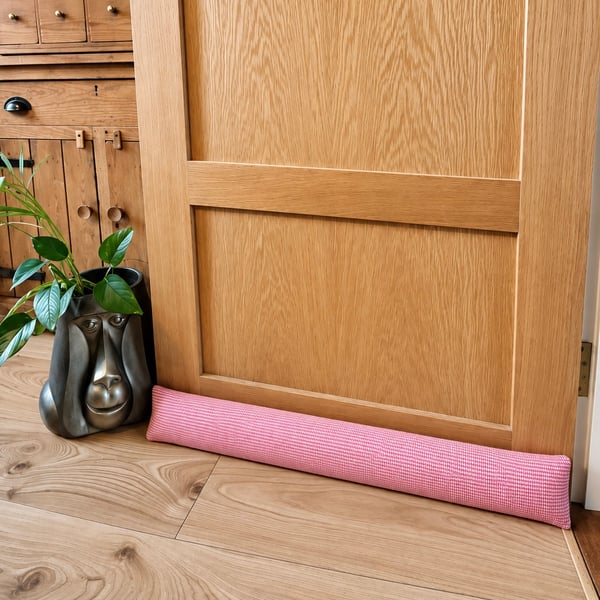 Handmade Pink Draught Excluder Removable Washable Cover Sand & Hollow Fibre