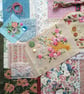 Rose Garden Large Slow Stitching kit - Embroidered Basket with vintage textiles - Image 5