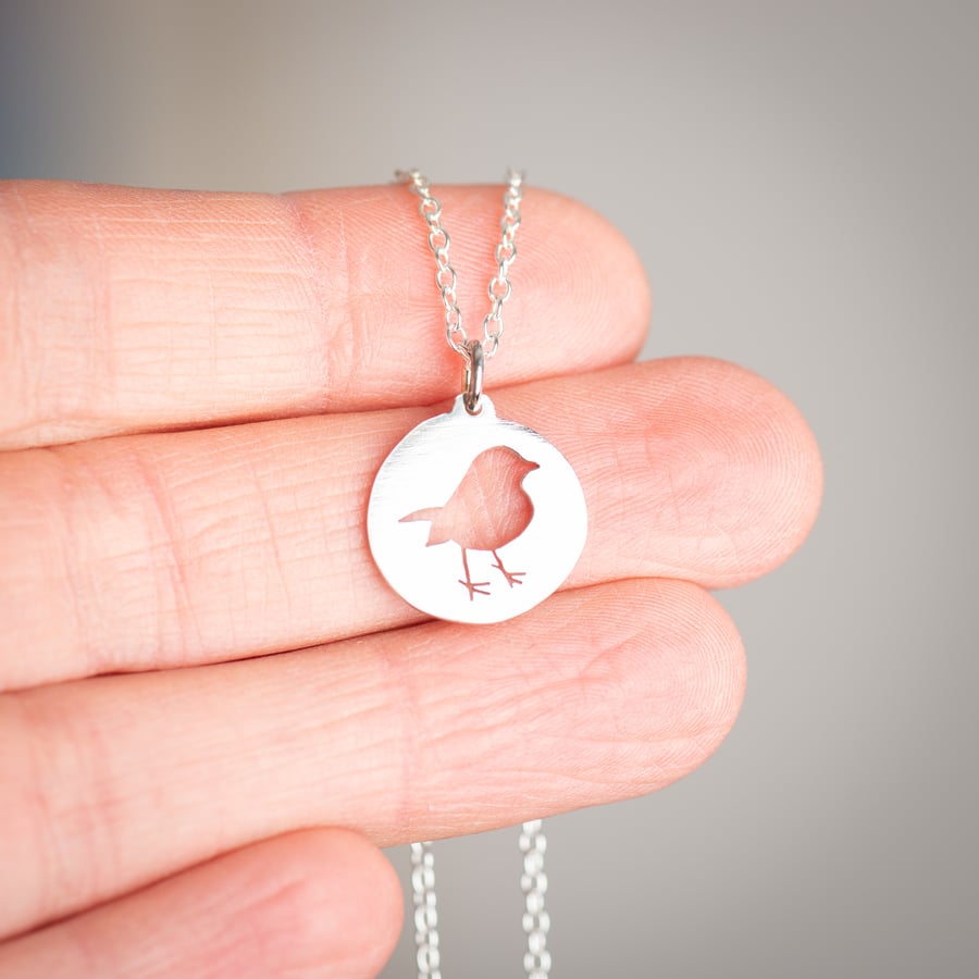 Little Robin Necklace Handmade from Sterling Silver