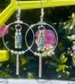 CZECH GLASS HOOPS BOHO creole style silver plate - Image 1