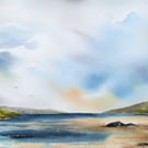 Low Tide, Original Watercolour Painting. 