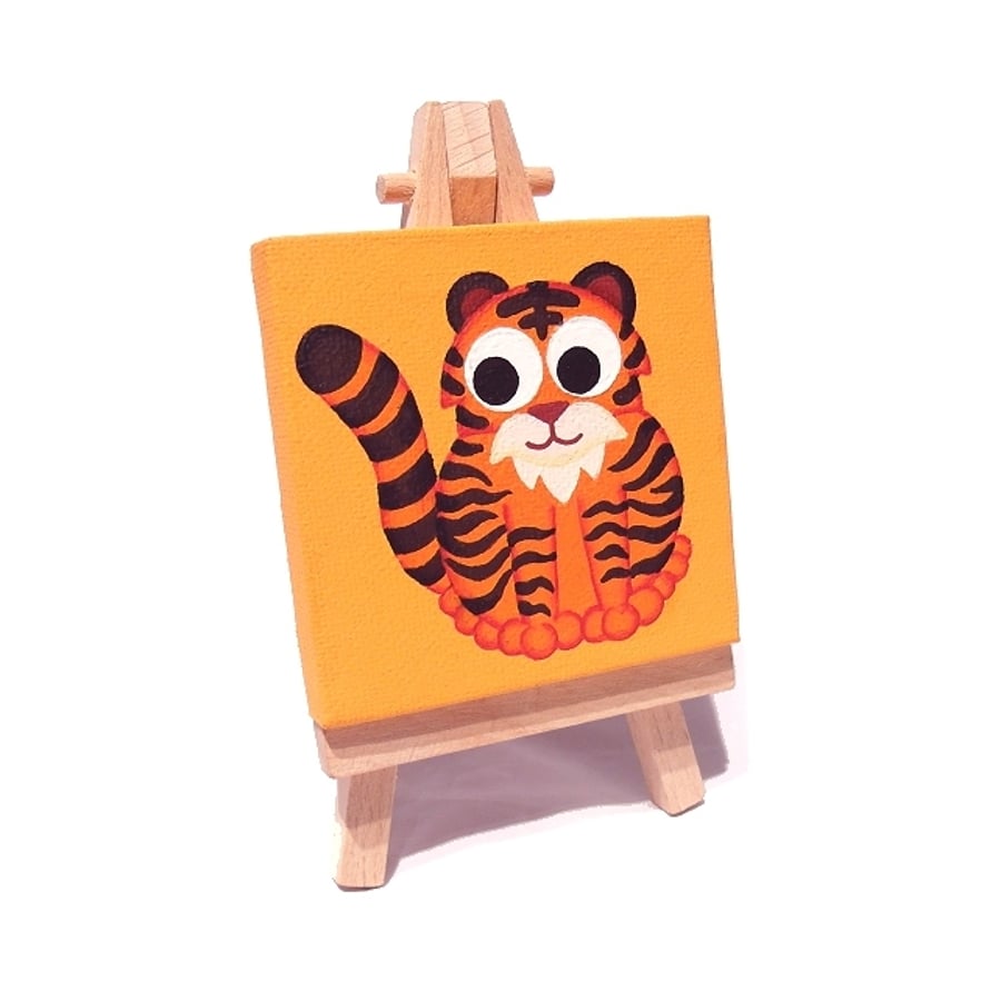 Sold Tiger Art on Miniature Canvas