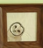 Peeking Barn owl embroidered framed wall art 