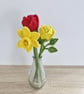 macrame yellow rose bud, single stem rose flower decoration - Image 7