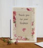 Hand-stitched words, pretty floral  fabric and applique heart - Image 1