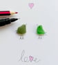 Sea Glass Lovebirds Card, Handmade Anniversary & Wedding Card, Keepsake Card - Image 8