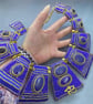Egyptian Cleopatra Beaded Lapis Lazuli & Agate Full Collar Statement Necklace - Image 2