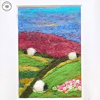Mini landscape sheep felted fibre art embroidery painting miniature