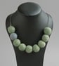 Chunky Sage Felt Necklace - Dusty Green Statement Jewellery - Gifts for Women