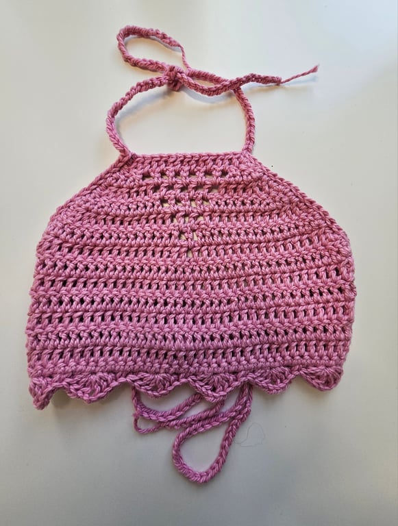 Boho festival crochet halter neck crop top