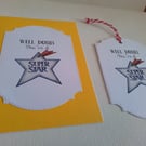 Card and gift tag set. Congratulations card. Ref 435