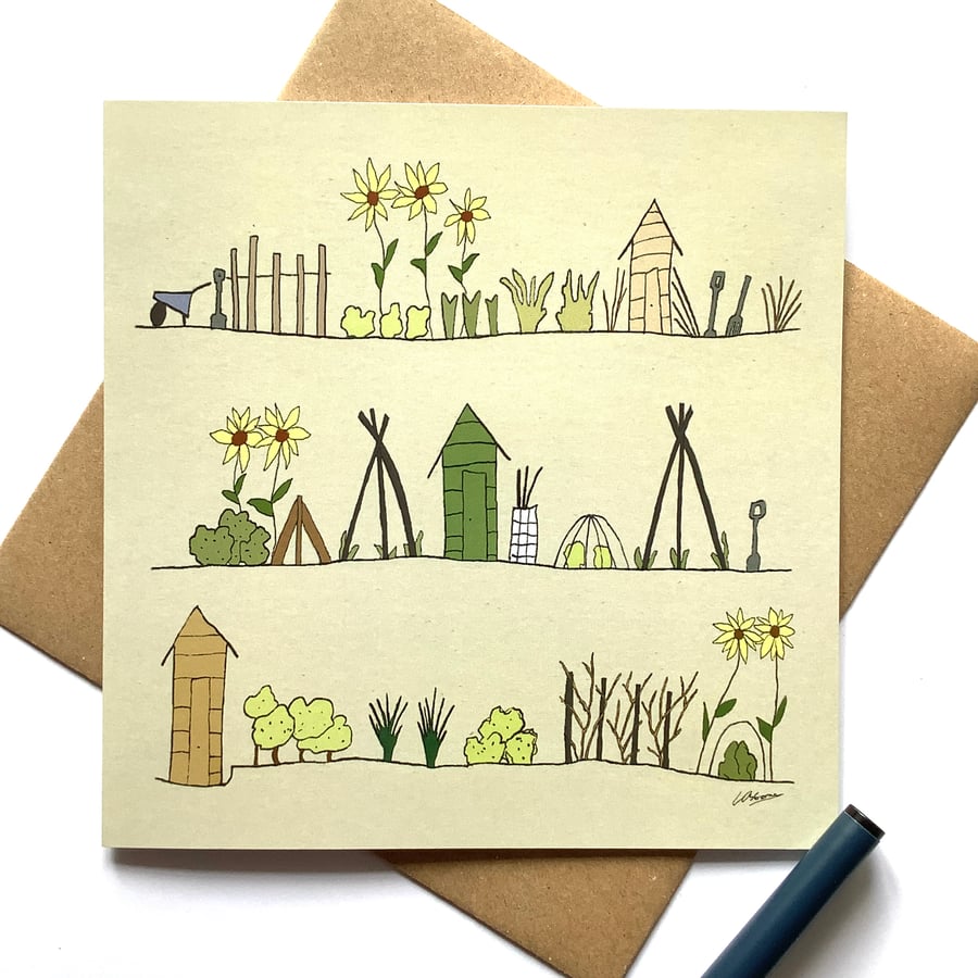 Allotments - greetings card - blank inside for your own message