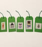 Five Large Handmade Christmas Gift Tags – Cross-Stitch Elf and Festive Motifs - Image 3