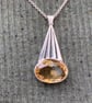 Citrine & silver Deco style Pendant - Image 1