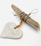 Handmade Driftwood, Loveheart hanger, pottery, gift idea, birthday, clay,  - Image 1