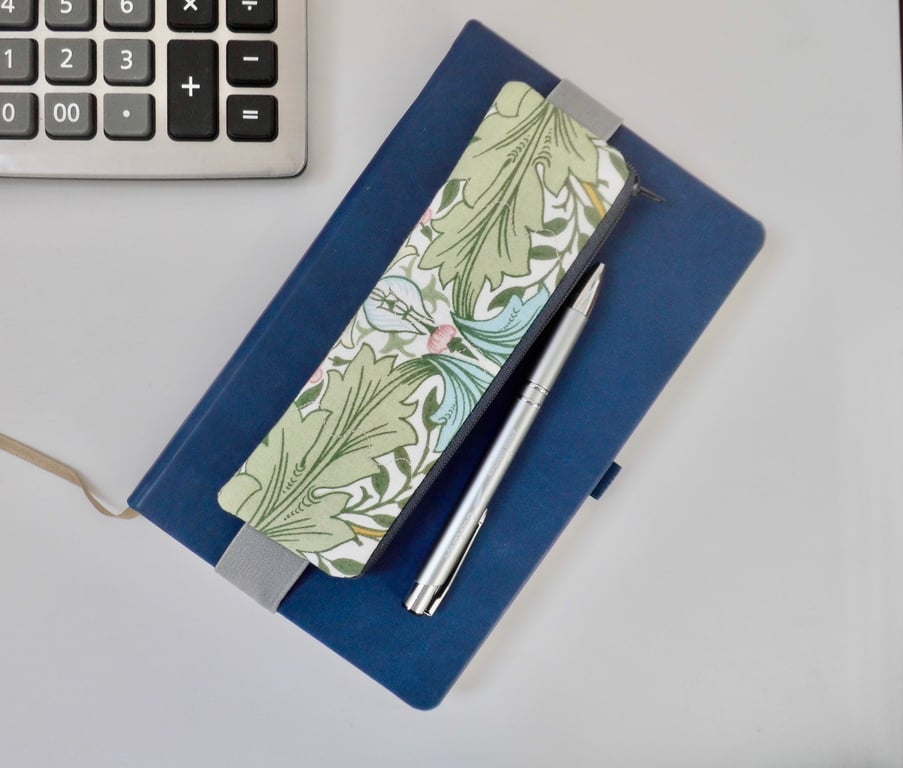  Elasticated pencil case for cover of book diary journal Myrtle fabric