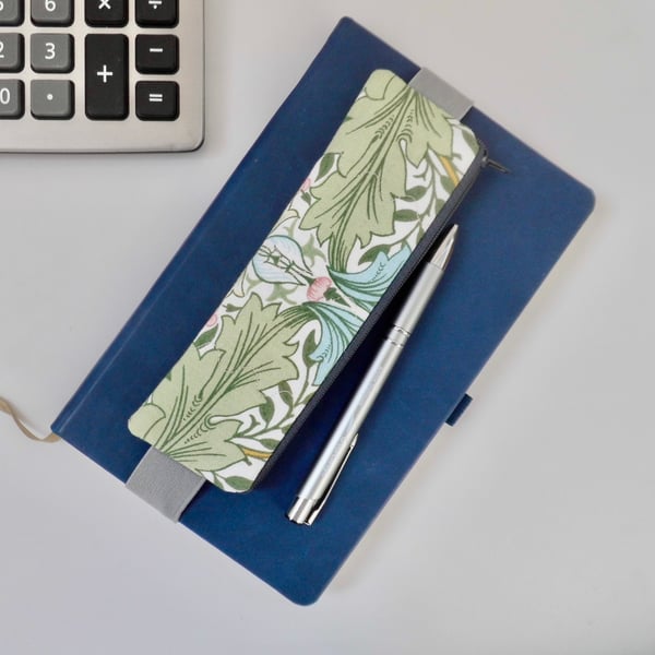  Elasticated pencil case for cover of book diary journal Myrtle fabric