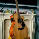Solid Oak Folding Guitar Stand - Luxury Wooden A-Frame Instrument Holder 