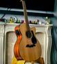 Solid Oak Folding Guitar Stand - Luxury Wooden A-Frame Instrument Holder 