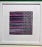 Pink, Navy and Grey Woven Yarn Art – Handmade Framed Textile Wall Art