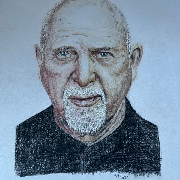 Original framed A3 portrait of Peter Gabriel
