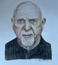 Original framed A3 portrait of Peter Gabriel