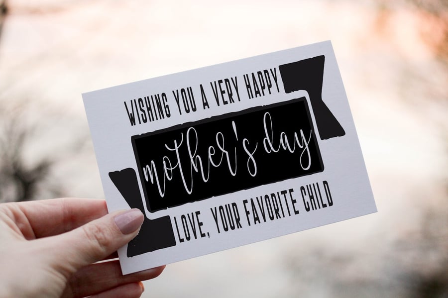 Your Favorite Child Mother's Day Card, Wonderful Mum, Card for Mum, Mothers Day 
