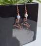 Blue Crackled Agate & Copper Dangle LOVE Earrings Gift Crystal Jewellery Jewelry - Image 9