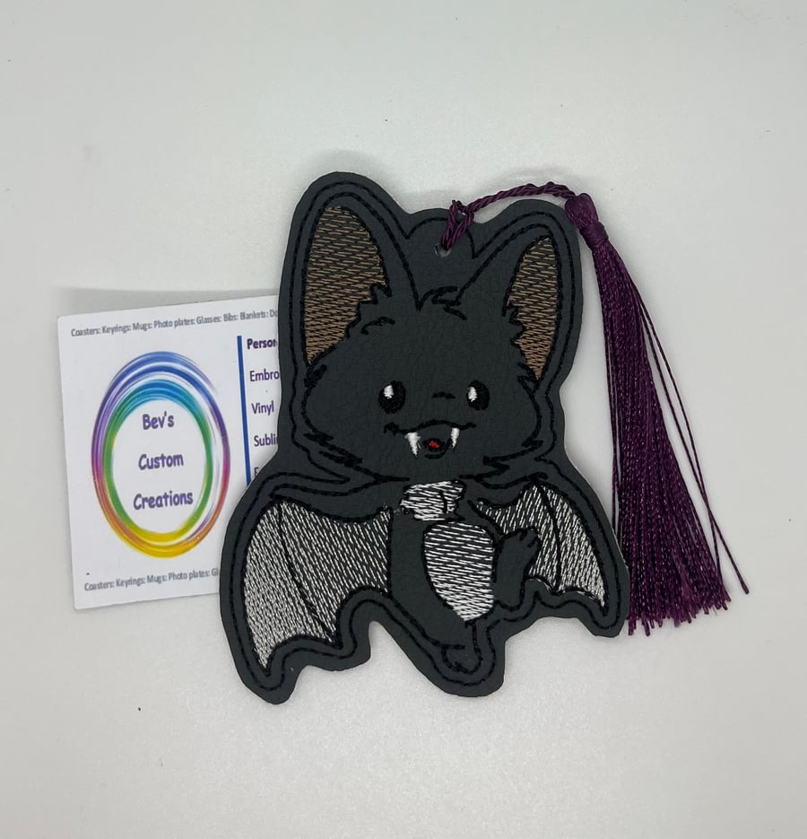 Bat Embroidered Bookmark, 