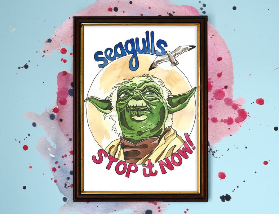 Yoda - Star Wars Watercolour Print