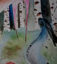 Deer & Rabbit Watercolour Original - Image 3