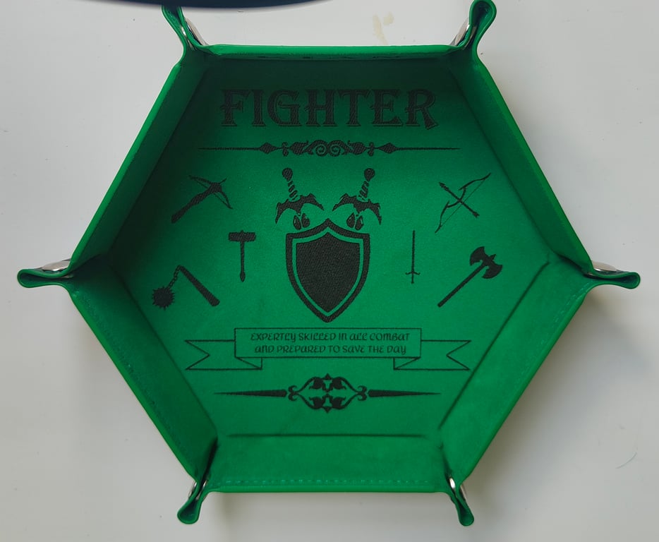 Fighter Dice Tray – Engraved Dungeons & Dragons Accessory