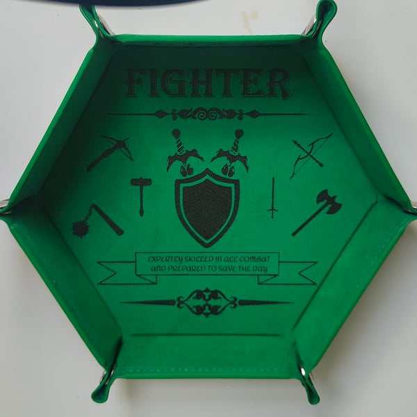 Fighter Dice Tray – Engraved Dungeons & Dragons Accessory