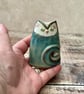 Small Cat Vase, handmade blue green mini cat pot - Image 7