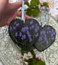 Bluebell hand-painted slate heart ornament - Image 3