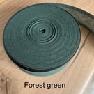 5 meters 1" (25mm) forest green cotton bias binding  Buy 4 get one free