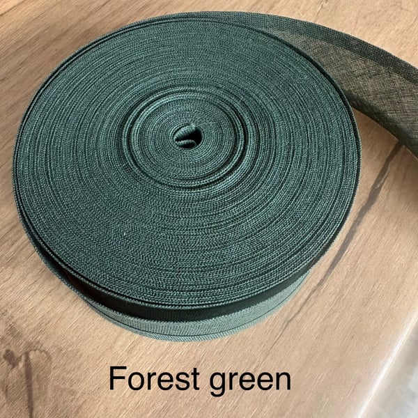 5 meters 1" (25mm) forest green cotton bias binding  Buy 4 get one free